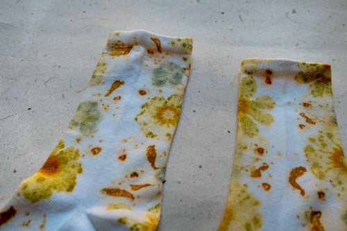 Calcetines Florales Blancos