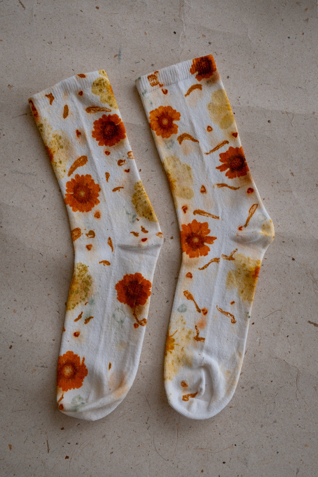 Calcetines Florales Blancos