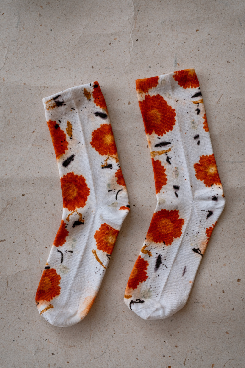 Calcetines Florales Blancos