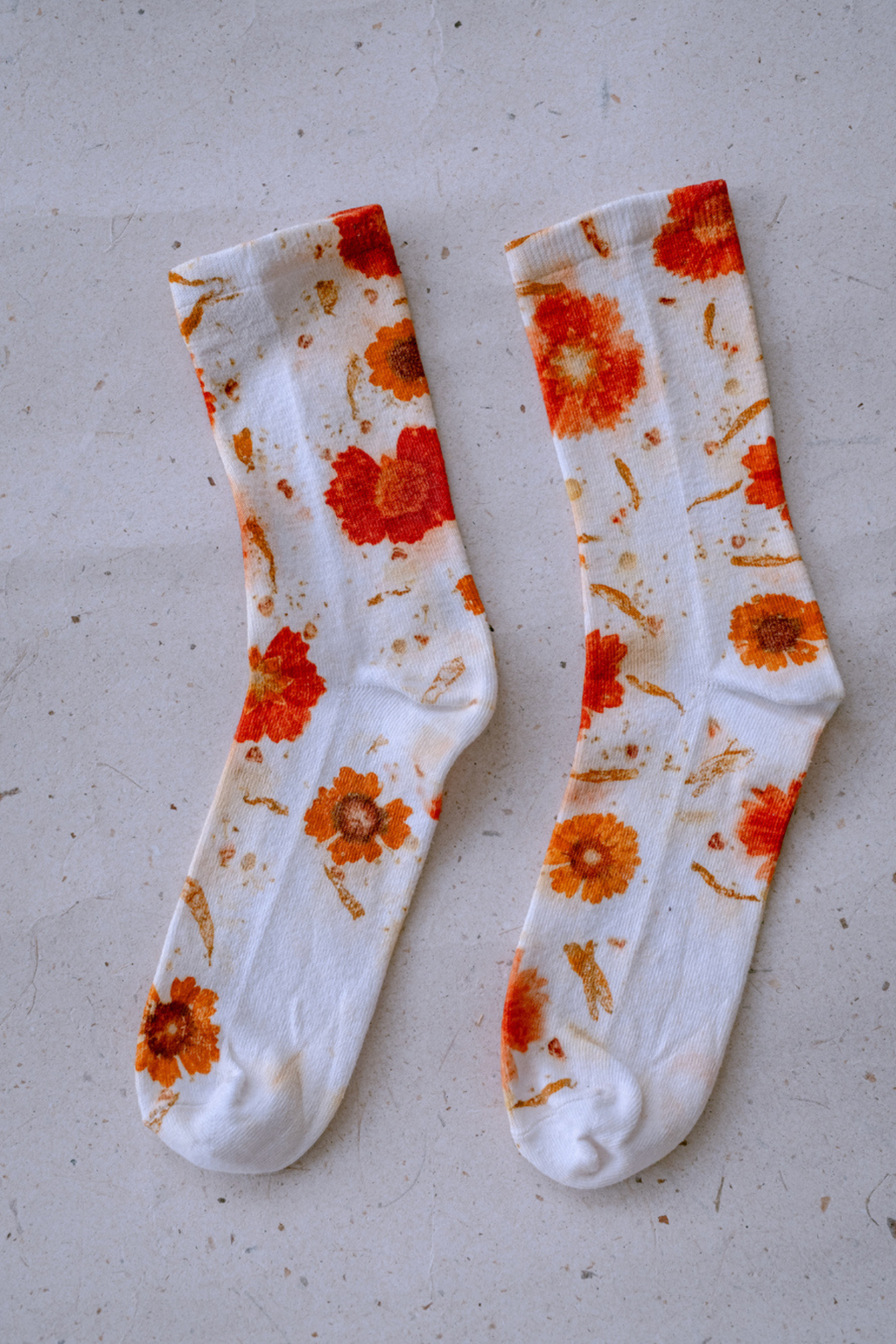 Calcetines Florales Blancos
