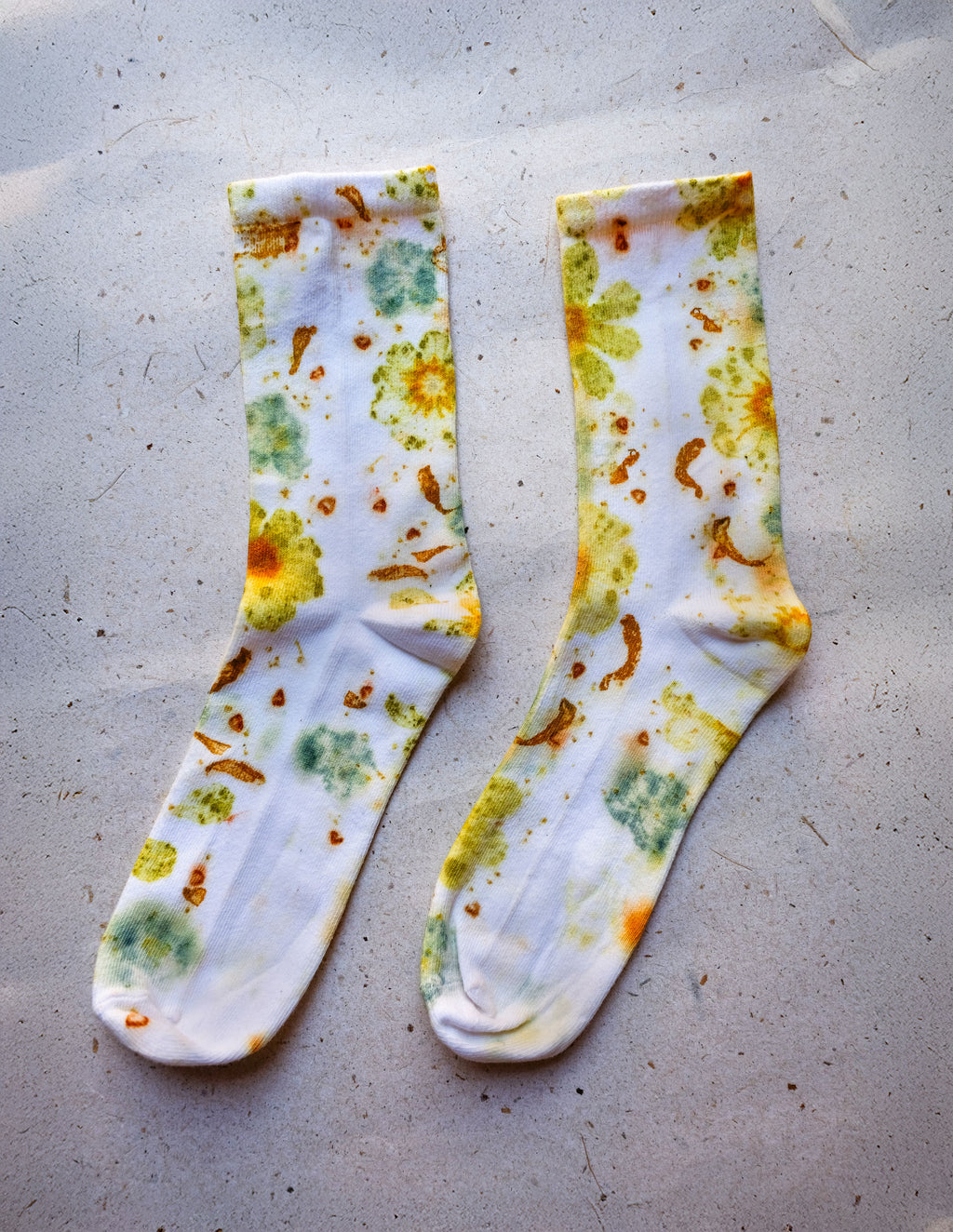 Calcetines Florales Blancos