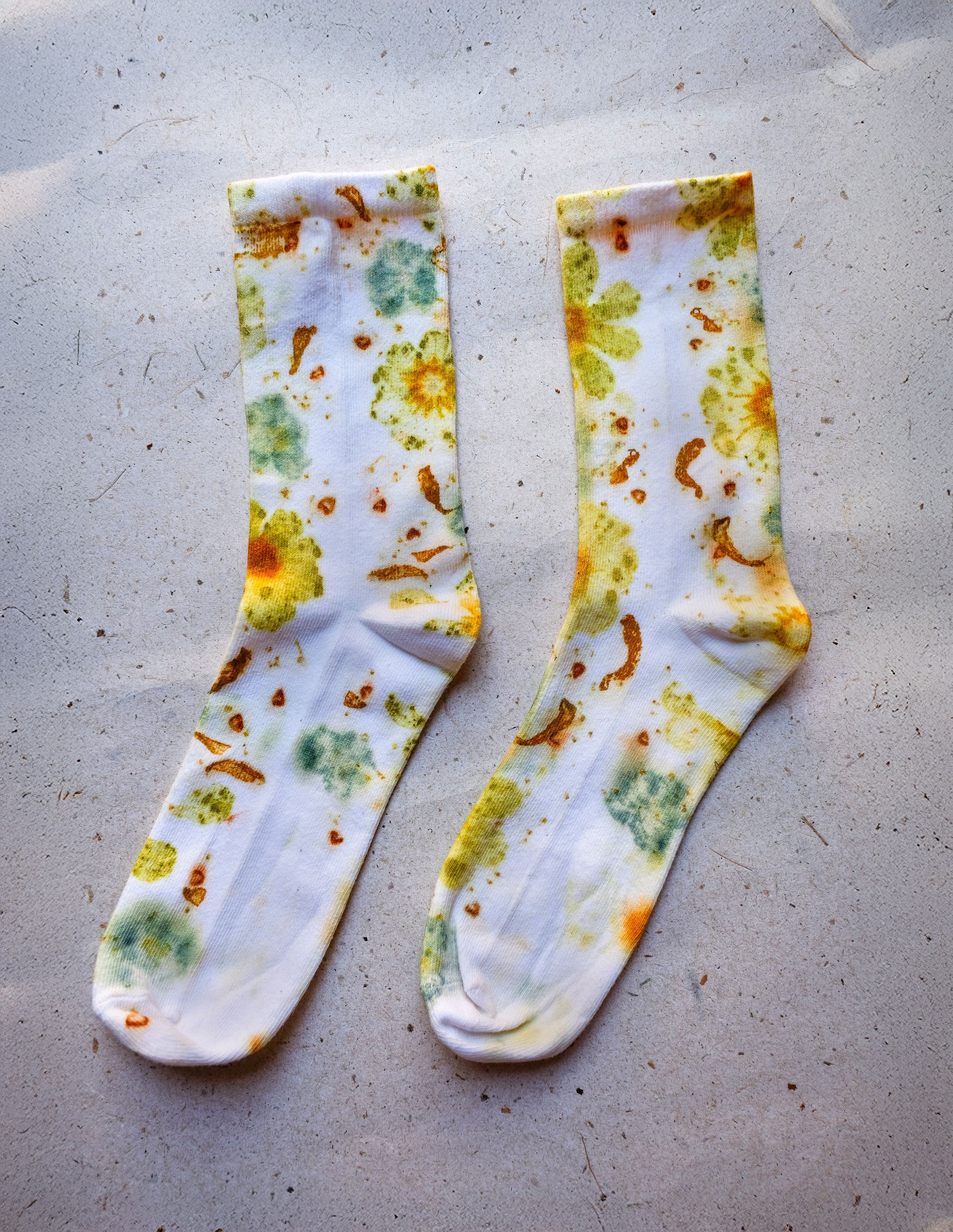 Calcetines Florales Blancos
