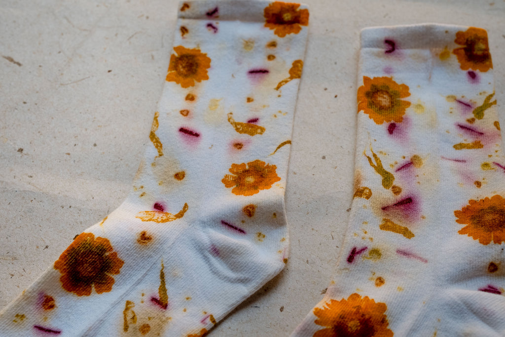 Calcetines Florales Blancos