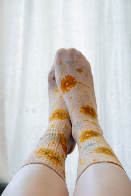 Calcetines Florales Teñidos